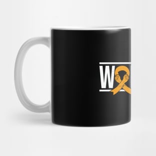 Multiple Sclerosis Warrior with Orange Awareness Ribbon Mug